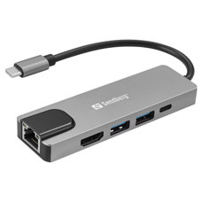 Mini docking USB-C>HDMI+Gb LAN+PD 336-99