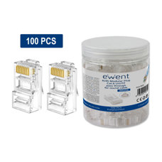 100 pz. plug RJ45 pass through CAT6 UTP IM1206