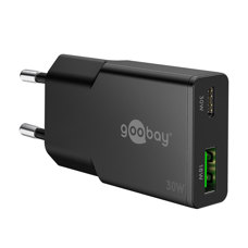 Alimentatore USB-C+USB-A QC 30W slim 75737