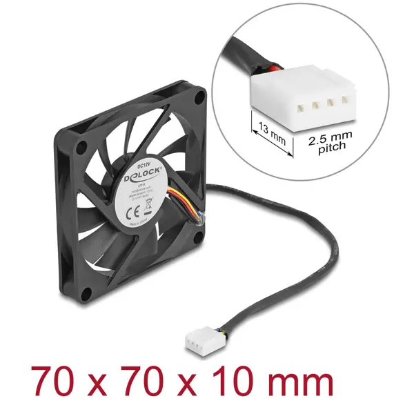 Ventola SLIM 70x70x10 mm. 4 pin PWM 67315