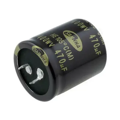 Condensatore elettrolitico verticale 470uF 400V 35x40 105°