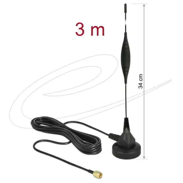 ANTENNA LTE/4G N-FEM 5dBi SMA-M 12422 