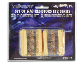 Kit serie di resistenze da 1/4W 5% KRES-E12. Elettronica