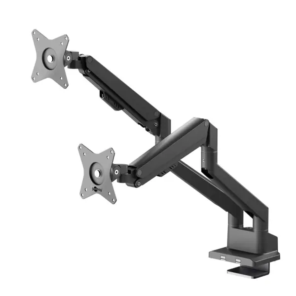 Staffa da tavolo snodabile per 2 monitor 70814